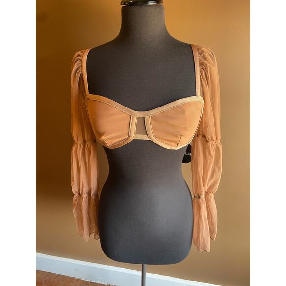 NWT Rehab Lab Top Cropped Halter Bra Sexy Small Women's Club Blouse - Picture 3 of 9